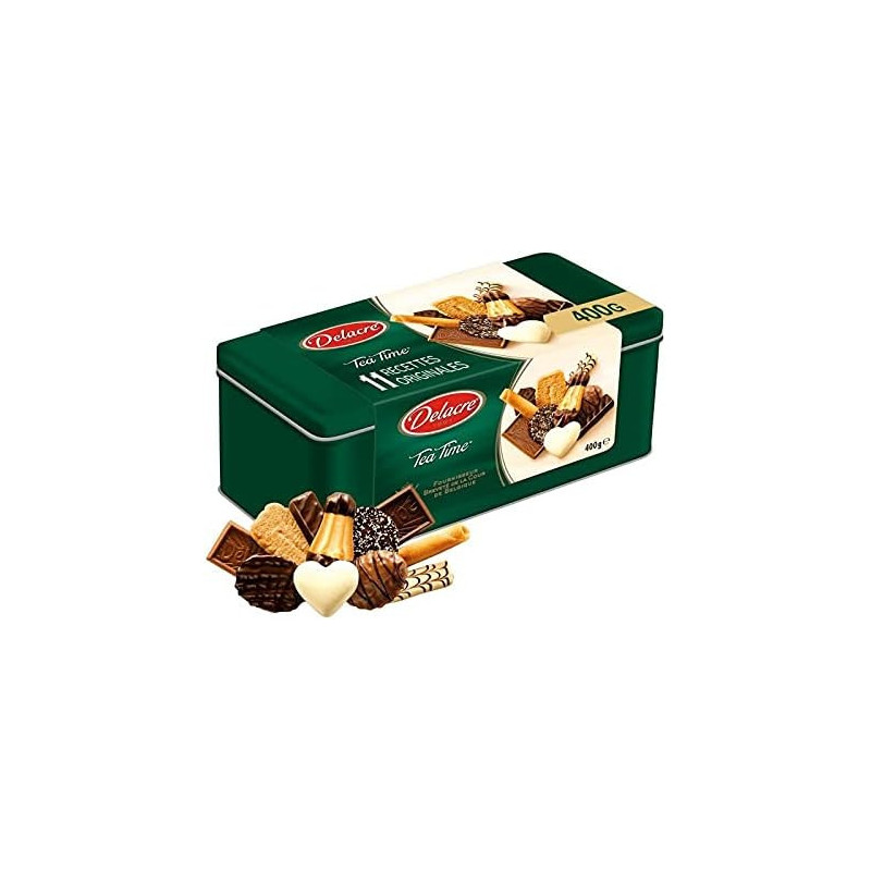 DELACRE - Tea Time Biscuits assortiment - boîte 400 g Sonico.fr