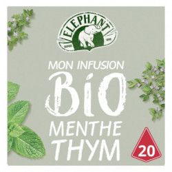 ELEPHANT - Mon Infusion Menthe Thym Bio - boite de 20 sachets Sonico.fr