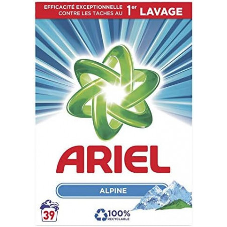 ARIEL - Lessive Poudre Alpine 39 Doses - boite de 2,5 kg Sonico.fr