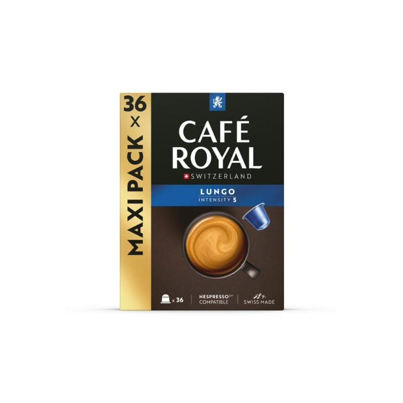 CAFE ROYAL - Lungo Café capsules Compatibles Nespresso - boite de 36 capsules Sonico.fr