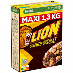 LION - Céréales au Caramel et au Chocolat - paquet de 1.3 kg Sonico.fr