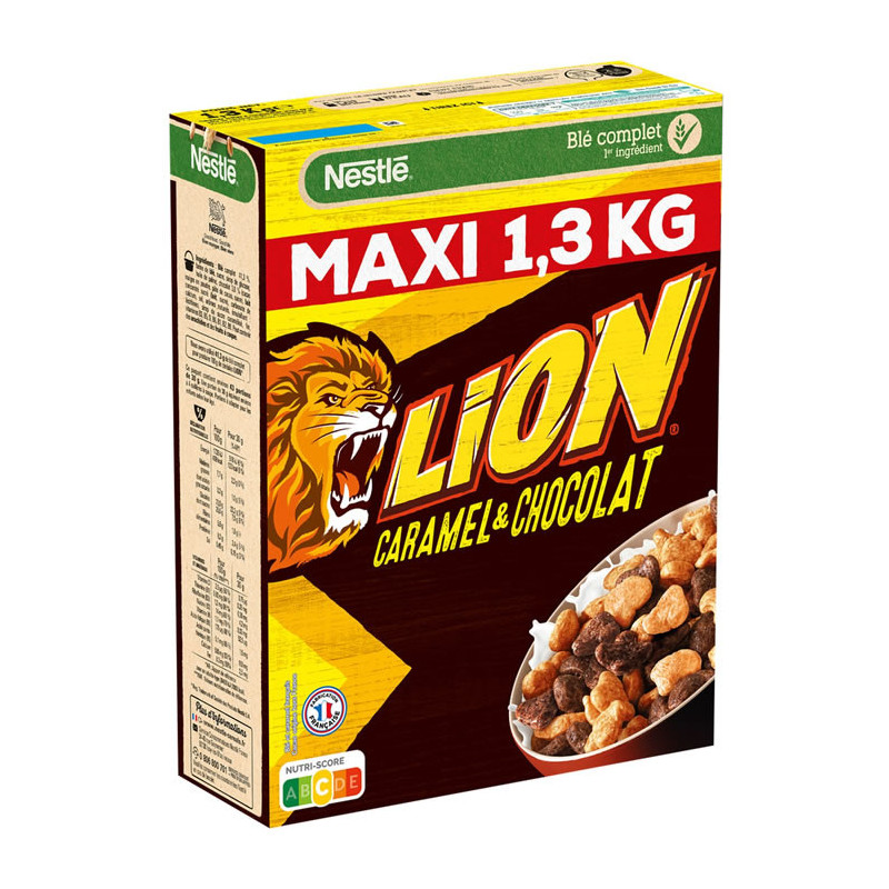 LION - Céréales au Caramel et au Chocolat - paquet de 1.3 kg Sonico.fr