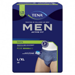 TENA - Men Active fit pants plus L-XL - paquet de 8 culottes Sonico.fr