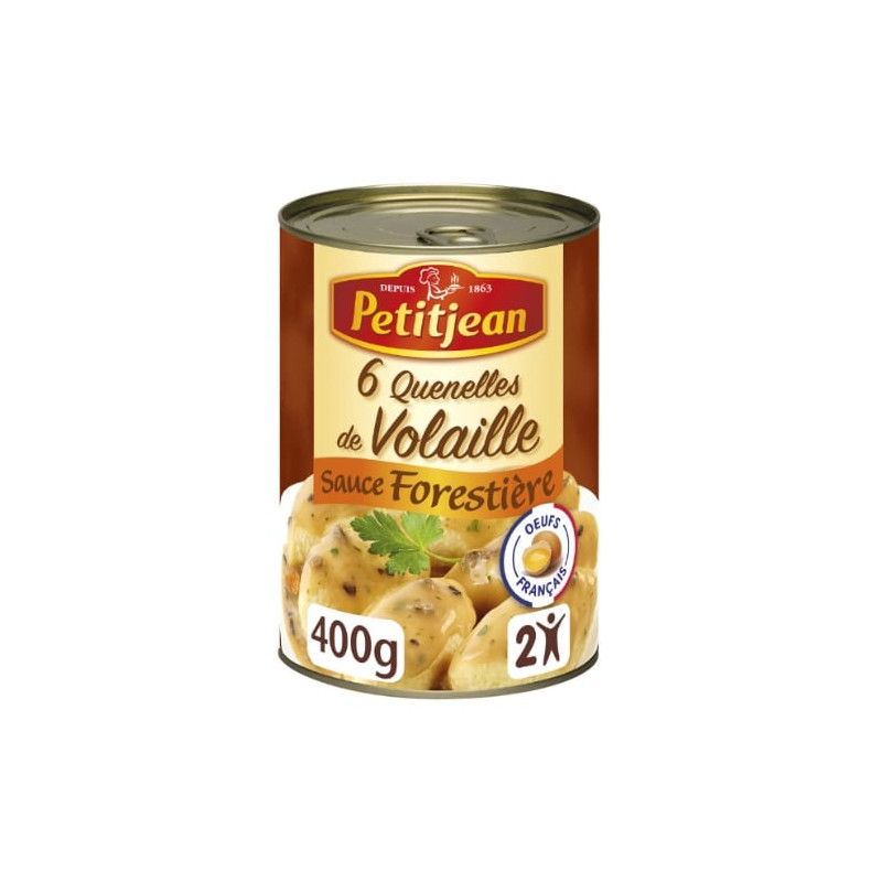 PETITJEAN - Quenelles Volaille sauce forestière - boite de 400 g Sonico.fr