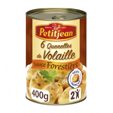 PETITJEAN - Quenelles Volaille sauce forestière - boite de 400 g Sonico.fr