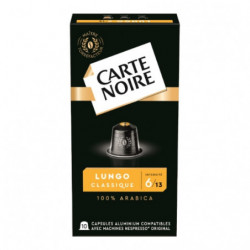 CARTE NOIRE - Lungo Classique N°6 Café Compatibles Nespresso - boite de 10 capsules - 50 g Sonico.fr