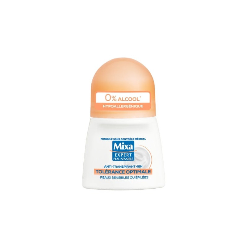 MIXA - Déodorant Anti-Transpirant Bille Tolérance Optimale 48h Peaux sensibles - 50 ml  Sonico.fr