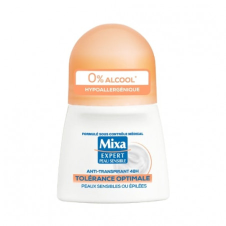 MIXA - Déodorant Anti-Transpirant Bille Tolérance Optimale 48h Peaux sensibles - 50 ml  Sonico.fr