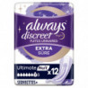 ALWAYS - Discreet Extra Sure Ultimate Nuit Serviette Incontinence - 12 serviettes Sonico.fr