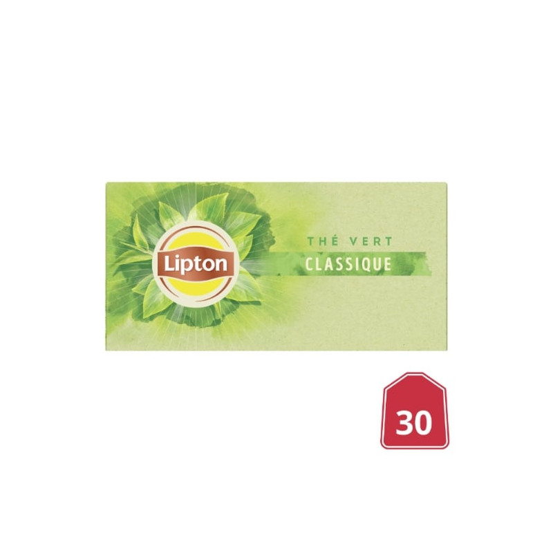 LIPTON - Thé vert Classique - boite de 30 Sachets Sonico.fr