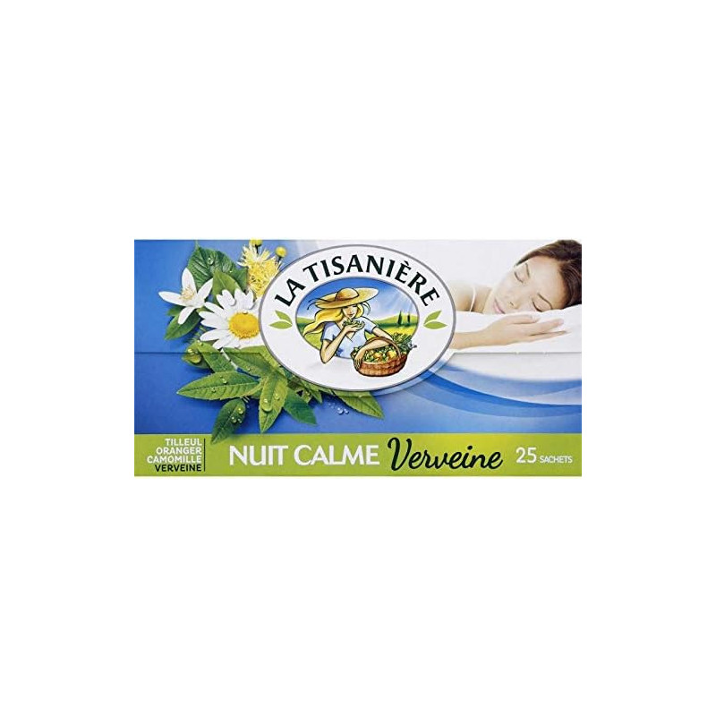 LA TISANIERE - Nuit Calme Verveine Infusion - boite de 25 sachets - 37,5 g Sonico.fr