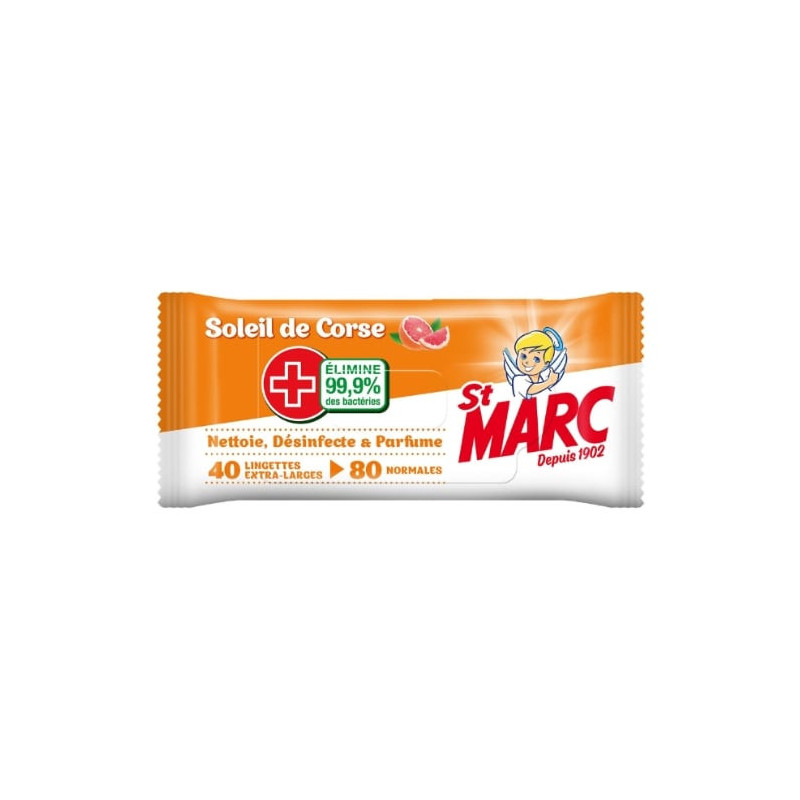 ST MARC - Soleil de Corse Lingettes nettoyantes - paquet de 40 lingettes Sonico.fr