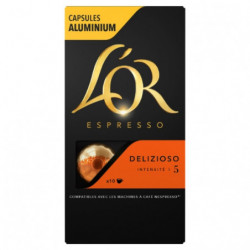 L'OR - Delizioso café compatibles avec les machines à café Nespresso - paquet de 10 capsules Sonico.fr