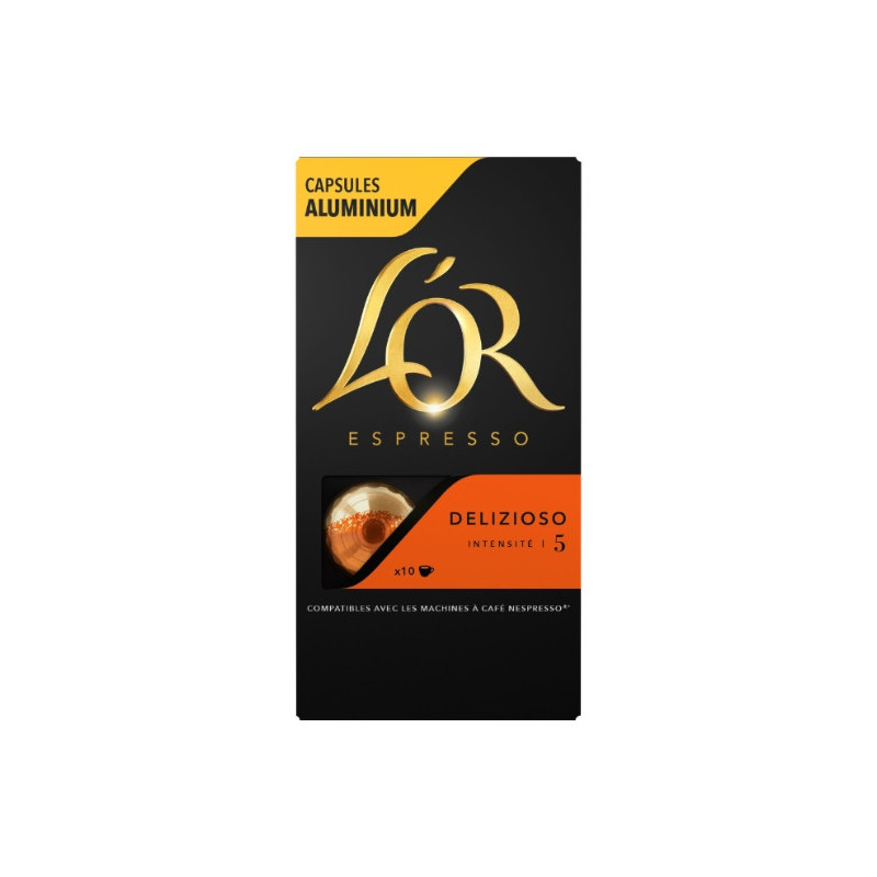 L'OR - Delizioso café compatibles avec les machines à café Nespresso - paquet de 10 capsules Sonico.fr