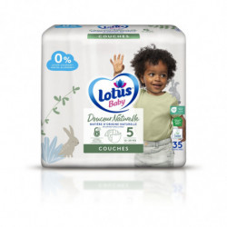 LOTUS BABY - Couches Douceur Naturelle Taille 5 - Le paquet de 35 couches Sonico.fr