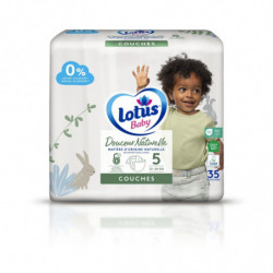 LOTUS BABY - Couches Douceur Naturelle Taille 5 - Le paquet de 35 couches Sonico.fr