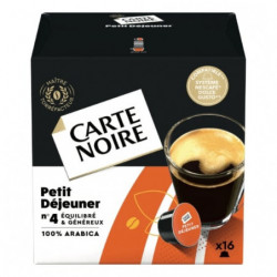 CARTE NOIRE - Petit Déjeuner N°4 Café Compatibles Dolce Gusto - boite de 16 capsules - 128 g Sonico.fr