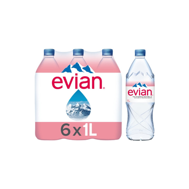EVIAN - Eau minérale naturelle - pack de 6 bouteilles de 1 L Sonico.fr