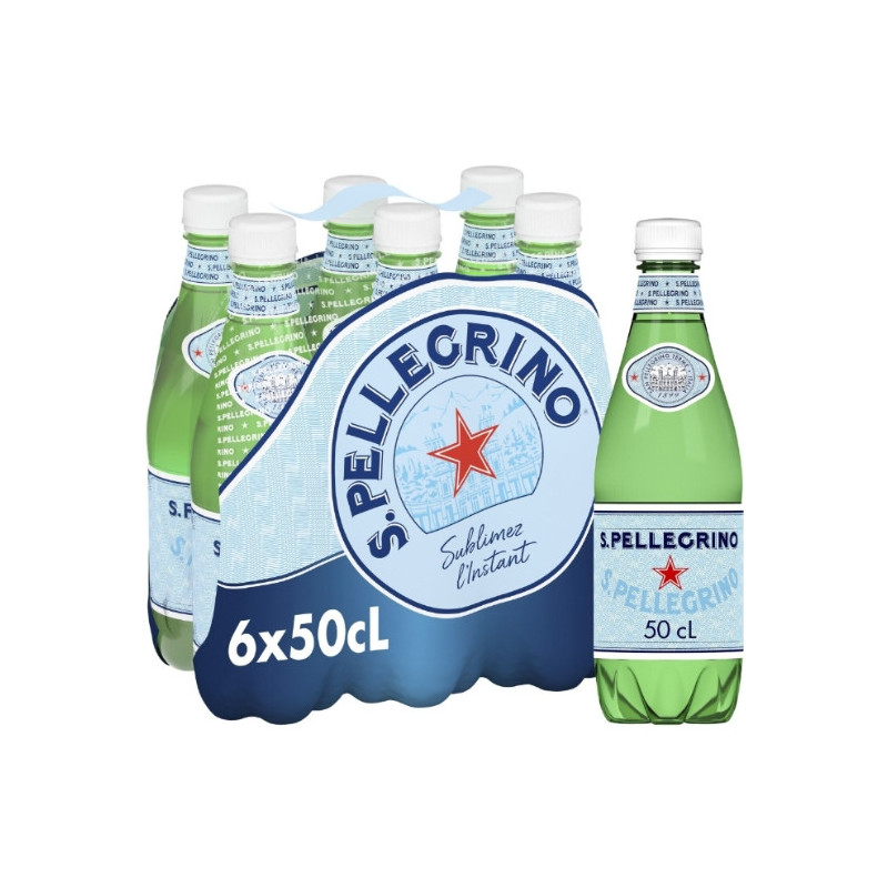SAN PELLEGRINO - Eau gazeuse minérale naturelle - pack de 6 bouteilles de 50 cl Sonico.fr
