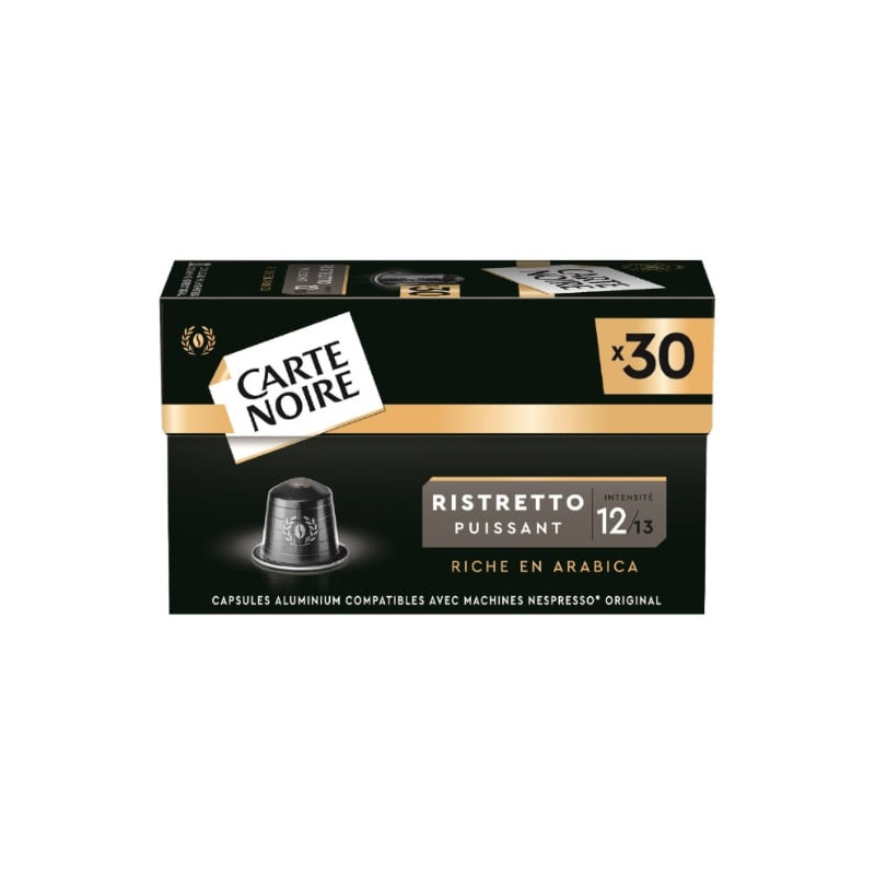 CARTE NOIRE - Café Ristretto N°12 Capsules Compatibles Nespresso - Paquet de 30 capsules Sonico.fr