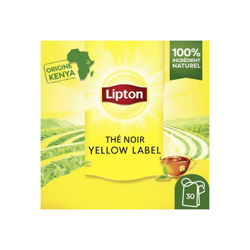 LIPTON - Thé noir Yellow Label - boîte de 30 sachets - 48 g Sonico.fr