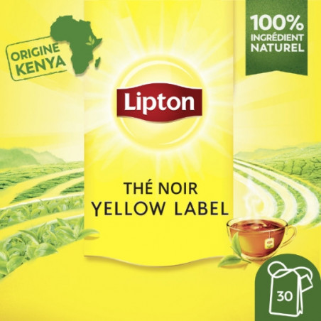 LIPTON - Thé noir Yellow Label - boîte de 30 sachets - 48 g Sonico.fr