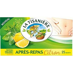 LA TISANIERE - Infusion Après-Repas Citron - boite de 25 sachets - 37,5 g Sonico.fr