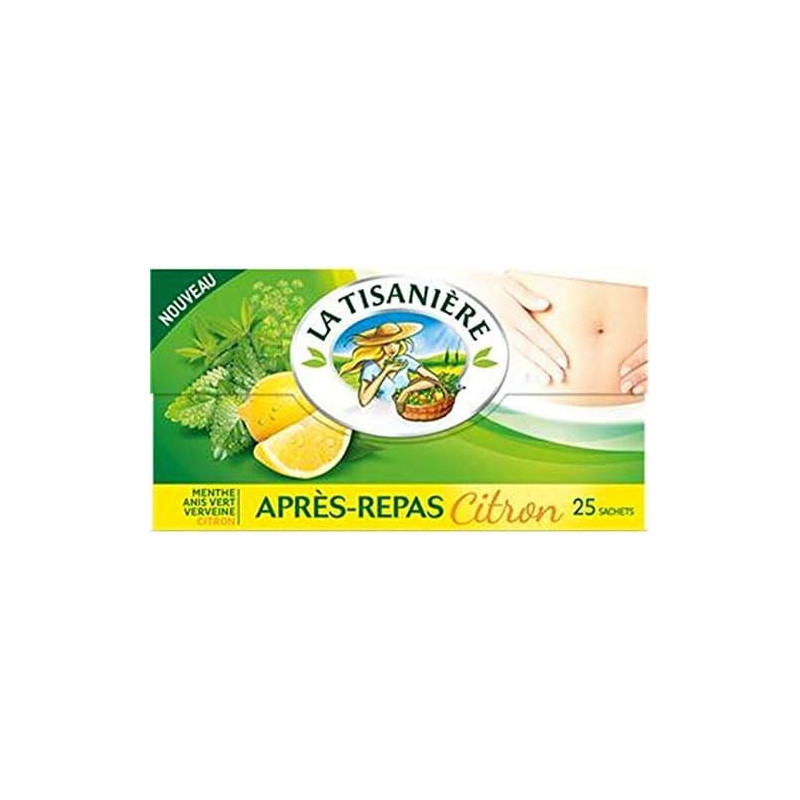 LA TISANIERE - Infusion Après-Repas Citron - boite de 25 sachets - 37,5 g Sonico.fr