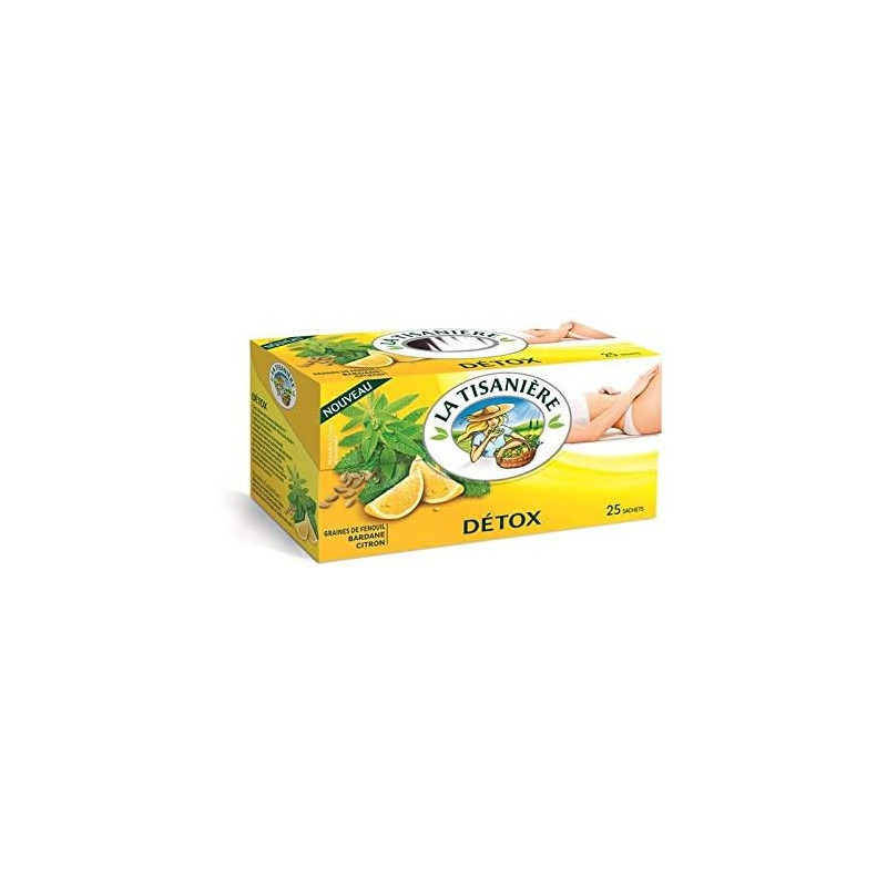LA TISANIERE - Infusion Détox Fenouil Bardane Citron - boite de 25 sachets - 37,5 g Sonico.fr