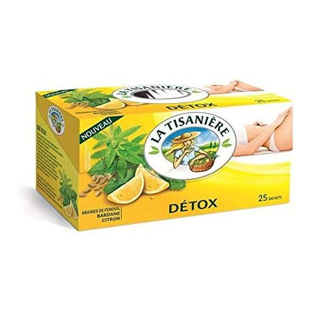 LA TISANIERE - Infusion Détox Fenouil Bardane Citron - boite de 25 sachets - 37,5 g Sonico.fr