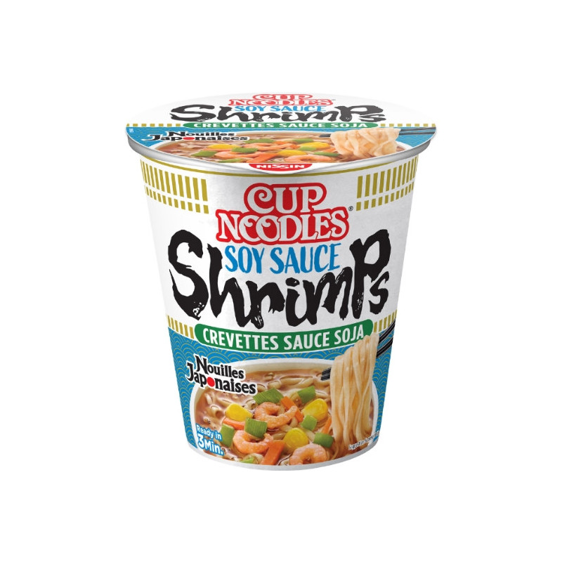 NISSIN - Soupe de nouilles Japonaises Crevettes - pot de 63 g Sonico.fr