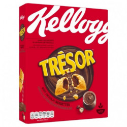 KELLOGG'S - Trésor Céréales fourrées au chocolat noisette - boîte de 375 g Sonico.fr