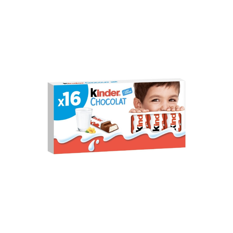 KINDER - Chocolat Bâtonnets au chocolat - paquet de 16 barres - 200 g Sonico.fr