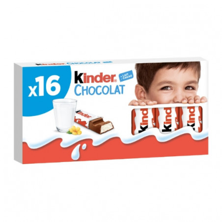 KINDER - Chocolat Bâtonnets au chocolat - paquet de 16 barres - 200 g Sonico.fr