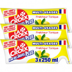LA CROIX - Eau de Javel Désinfectant Fraîcheur Citron - paquet de 3x250 ml Sonico.fr