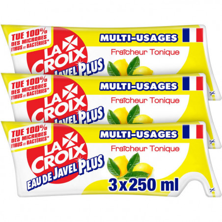 LA CROIX - Eau de Javel Désinfectant Fraîcheur Citron - paquet de 3x250 ml Sonico.fr