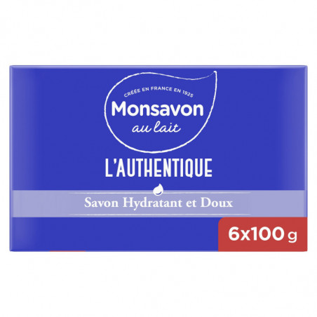 MONSAVON - Savon solide au lait - paquet de 6 savons de 100 g Sonico.fr