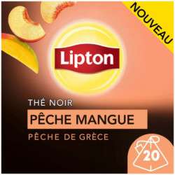 LIPTON - Pêche Mangue Thé Noir - 20 sachets Pyramides Sonico.fr