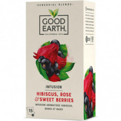 GOOD EARTH - Infusion aromatisée Hibiscus Roses et Baies - paquet de 15 sachets Sonico.fr