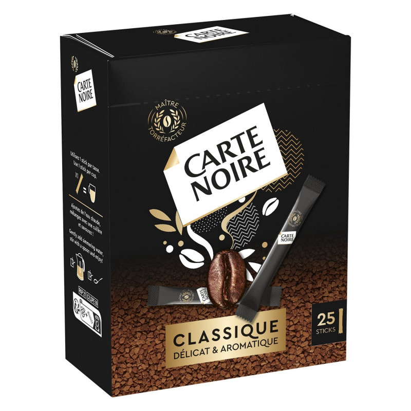 CARTE NOIRE Café soluble classique - boite de 25 sticks de 1,8g Sonico.fr