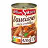 WILLIAM SAURIN - Saucisses Lentilles Plat cuisiné - boite de 420 g Sonico.fr