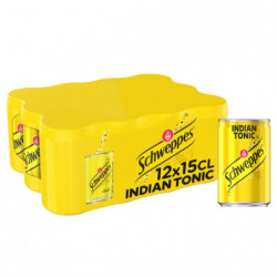 SCHWEPPES - Indian Tonic - pack de 12 canettes de 15 cl Sonico.fr