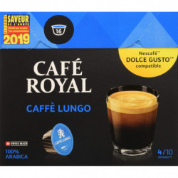 CAFE ROYAL - Caffe Lungo Café capsules Compatibles Dolce Gusto - boite de 16 capsules Sonico.fr