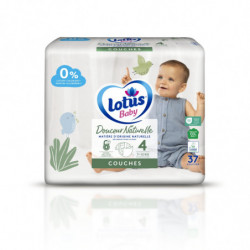 LOTUS BABY - Couches Douceur Naturelle Taille 4 - Le paquet de 37 couches Sonico.fr