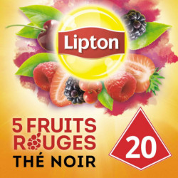 LIPTON - Thé Noir aux 5 Fruits Rouges - boite de 20 sachets - 34 g Sonico.fr