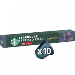 STARBUCKS - Espresso Roast Décaféiné intensité 11 Café Capsules Compatible Nespresso - boite de 10 capsules Sonico.fr