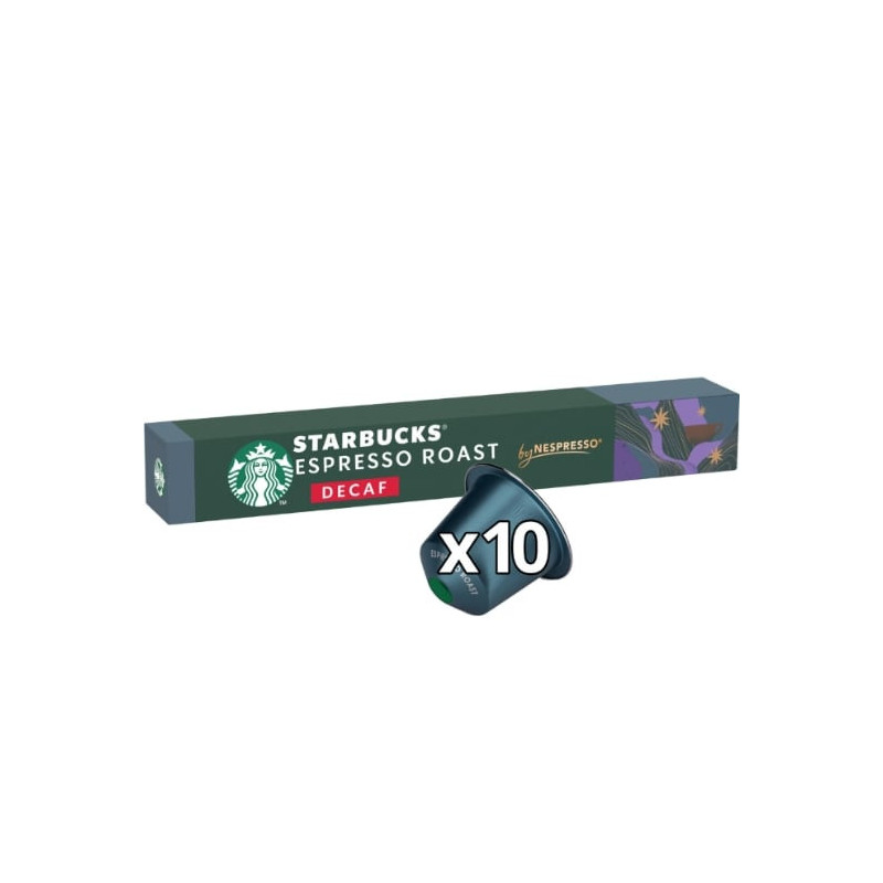 STARBUCKS - Espresso Roast Décaféiné intensité 11 Café Capsules Compatible Nespresso - boite de 10 capsules Sonico.fr
