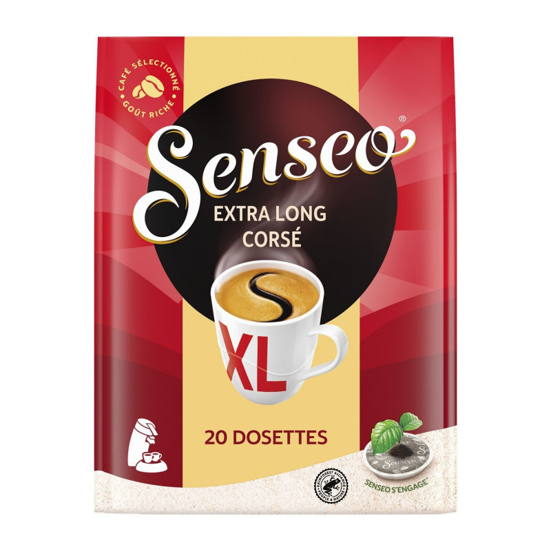SENSEO - Extra Long Corsé XL Café dosettes - 20 dosettes - paquet de 250 g Sonico.fr