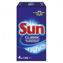 SUN - Classic Sel régénérant lave-vaisselle - pack de 4 x 1 kg Sonico.fr