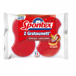 SPONTEX - Éponge Gratounett' Efficacité Longue Durée - blister de 2 Éponges  Sonico.fr